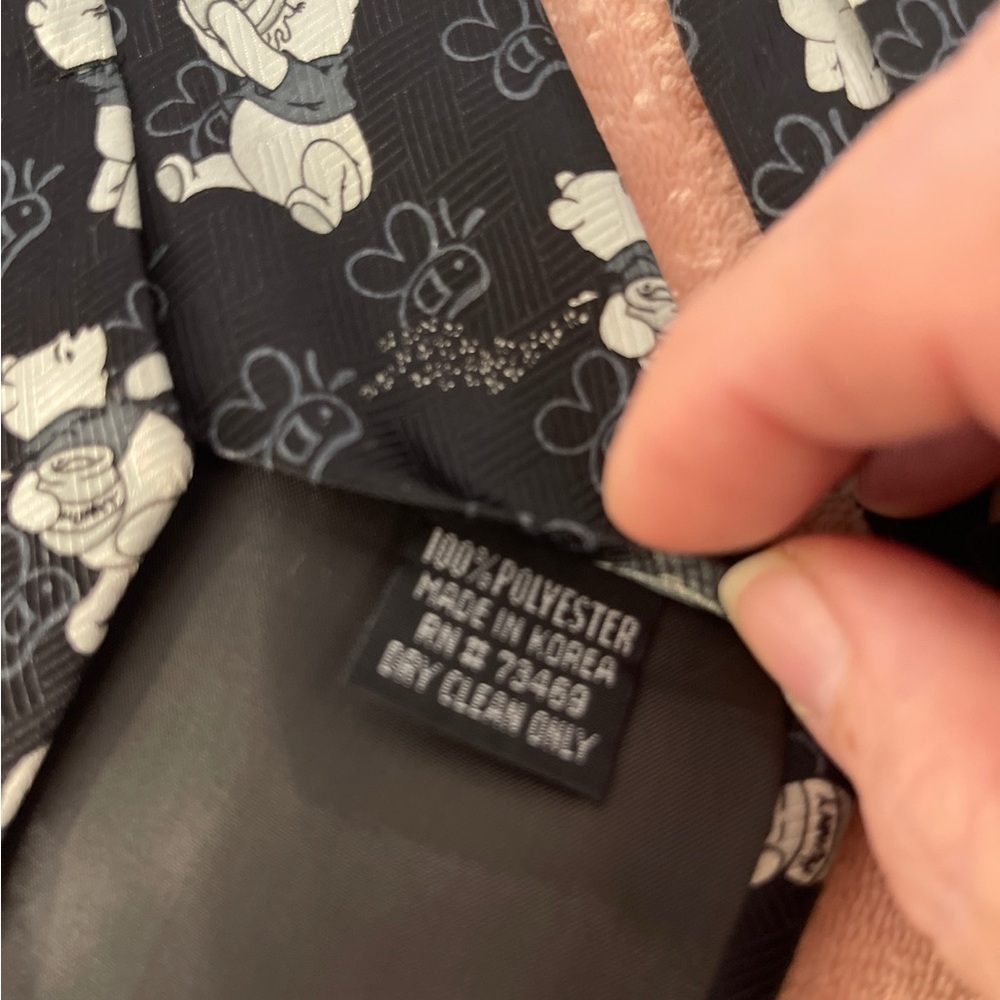 Charming Black and White Cartoon Print Men's Tie - Picture 7 of 7